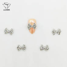 LEAMX 10 шт./пакет 3D галстук-бабочка для дизайна ногтей Стразы Украшение сплав, амулеты для ногтей Блестящий Хрустальный галстук-бабочка для ногтей Dekor DIY L355 2024 - купить недорого
