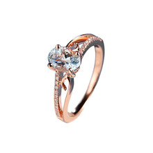 2018 New Fashion Charm Jewelry Exquisite Women Oval CZ Diamond Rhinestone Ring Bride Engagement Wedding Ring Jewelry Bague Femme 2024 - buy cheap