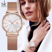 Relógios de pulso femininos da marca de luxo de cristal da moda relógios de ouro rosa para mulheres 2024 - compre barato