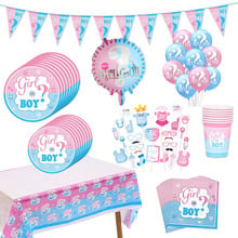 Gender Reveal Party Decoration Boy or Girl Banner Disposable Tableware Baby Shower Confetti Balloons Photo Prop Party Supplies 2024 - buy cheap