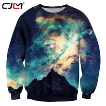 Cjlm camisola colorida masculina 3d céu estrelado estampado masculino pulôver grande de spandex roupa de treino 2024 - compre barato