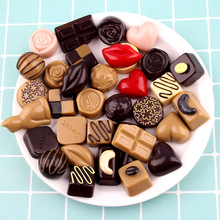 10pc Chocolates Artificial Sugar Figurine Food Sweets Ornament Craft Decor Miniature Dollhouse Home Decoration DIY Accessories 2024 - buy cheap