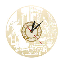 Reloj de pared de Skyline de Gran Bretaña, recuerdo de viaje de Reino Unido, reloj de pared colgante moderno, regalo de bienvenida, decoración del hogar de Inglaterra y Londres 2024 - compra barato