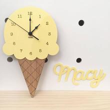 2021 New Novelty Cartoon Ice Cream Wall Clocks 3D DIY Wall Stickers for Kids Room Home Decor Children Gifts Relogio De Parede 2024 - buy cheap