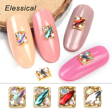 Elessical 10pcs 3D Nail Decorations Glitter Square Alloy Nail Art Charms Water Drop Nail Rhinestones Women Manicure Tool Jewelry 2024 - buy cheap