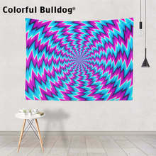 Trippy-tapiz con ondas geométricas para colgar en la pared, decoración étnica Hippie, manta naranja, púrpura, azul étnico, Rosa 2024 - compra barato