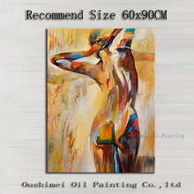 Top Skills Artist Hand-painted Abstract Nude Lady Oil Painting On Canvas Handmade Naked Woman Back Oil Painting For Living Room 2024 - buy cheap