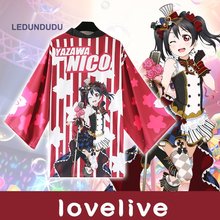 Roupões de pijama de chiffon love live, pijamas com manto nico yazawa para cosplay, ayase eli yukata, casaco justo! Tops de honoka kousaka 2024 - compre barato