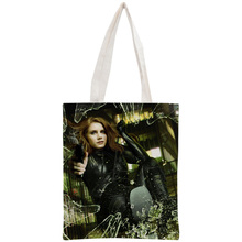 Amy-Bolso de mano personalizado para mujer, bolsa de hombro reutilizable de algodón plegable, de lona, para compras, bolso de lona 2024 - compra barato
