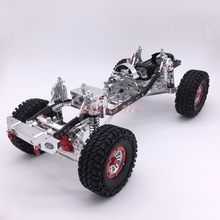 Cool Racing CNC 1/10 Rock Crawler, алюминиевое осевое шасси SCX10 с карбоновой рамой, колесная база 313 мм, серебристый 2024 - купить недорого