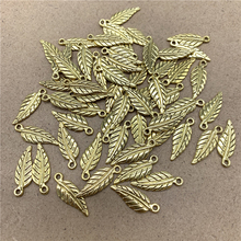 35pcs/Lot 20x7mm "Leaves" Shape Alloy Beads Cap Jewelry Findings Charms Necklace Bracelets Spacer Beads For Jewelry Making 2024 - buy cheap