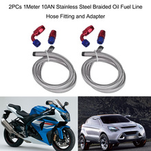 2Pcs 1Meter AN10 Stainless Steel Braided Oil Fuel Line Hose Fitting and Adapter Black Car Styling 2024 - buy cheap