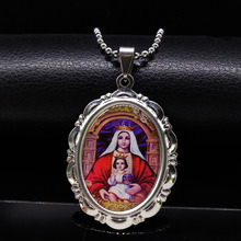 Pink The Virgin Mary Stainless Steel Necklace for Women Stainless Steel Necklace Jewelry Women colar feminino N72261B 2024 - buy cheap