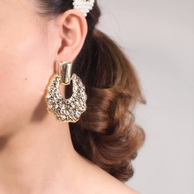 Metal Statement Drop Earrings For Women Vintage Gold Color Geometric Dangle Earrings Gifts Jewelry Wholesale UKMOC 2022 - buy cheap