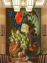 Картина маслом грейпфрут 3d цветок фрески обои для столовой Гостиная фон 3d фотообои 3d декор настенной росписи 2024 - купить недорого