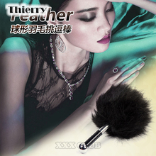 Thierry Latest Short Flirting Feather Red Spanking Sex Toy Feather Anal plug with black feather Erotic Toys Flirt for Couples 2024 - buy cheap