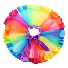Rainbow Skirts Girl Clothing Summer Color Girls Clothes Skirt Colorful Kids Tutu Skirt Princess Party Petticoat Pettiskirt 2024 - buy cheap