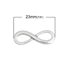 Doreen Box Lovely 30PCs Silver Color Infinity Symbol Connectors Findings 23mmx8mm( 7/8"x 3/8") (B19187) 2024 - buy cheap