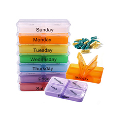 Pill Box 7 Days Weekly 28 Compartment Lid Tablet Travel Pill Case Holder Colorful Medicine Storage Pills Organizer Splitter 2024 - buy cheap