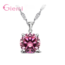 New Brand Design Women Classic Necklaces & Pendants Fashion 925 Sterling Silver Jewelry for Wedding Shiny Zircon Gift 2024 - buy cheap