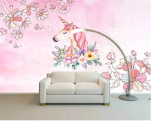 Beibehand-papel de parede 3d unicórnio floral, sala de estar, quarto, plano de fundo, mural de tv, para paredes 3 d, papel 2024 - compre barato