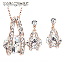 Neoglory 4 colores moda buena calidad cristal austriaco diamantes de imitación conjuntos de joyas Boda nupcial 2020 nueva marca de encanto 2024 - compra barato