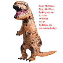 Fantasia inflável de dinossauro para adultos, traje de halloween t-rex para homens e mulheres c150106ad 2024 - compre barato