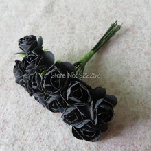 Мини-букет из черных бумажных роз, 1,5 см, аксессуары для скрапбукинга diy, бутоньерка, украшение для конфет, гирлянды 2024 - купить недорого