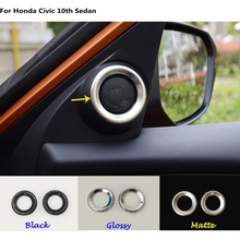Detector stick accessories Inside Audio Speak Sound Cover Ring circle lamp trim 2pcs For Honda Civic 10th Sedan 2016 2017 2018 2024 - buy cheap