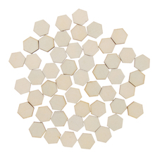 100pcs HEXAGON Shape Craft Blank Wooden Decoration Embellishments Tags 2024 - buy cheap