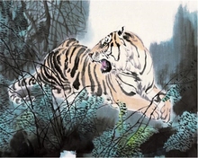 3d обои, китайский властный Тигр фотообои с фигурами тигров, крыльцо, животные, фото обои, ТВ фон, обои для детской комнаты 2024 - купить недорого