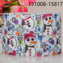 free shipping 50 yards 1 " 25 mm merry christmas lively snowman pattern print grosgrain tape ribbons 2024 - buy cheap