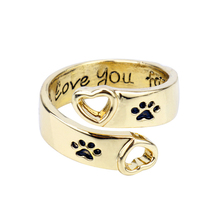 Женское кольцо в виде лапы собаки, новое модное Открытое кольцо «Я буду тебя люблю навсегда», ювелирное изделие в виде когтя животного 2024 - купить недорого