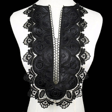 Vestido de tela de encaje negro Venise, apliques con motivo de blusa de costura, Collar de tú mismo, decoración para disfraz, 1 ud. 2024 - compra barato