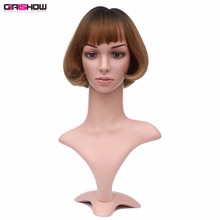 Girlshow Ombre Short Bob Haircut Wig Synthetic Hairpeice With air bang Natural As Real Hair Style#GS-2085 10",  110g/pc 2024 - buy cheap