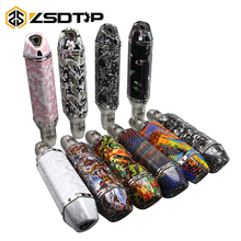 ZSDTRP 51mm Universal Motorcycle Exhaust Skull Pink Printed Modified Exhaust Stainless Steel Muffler Fit Most Motorbike ATV 2024 - buy cheap