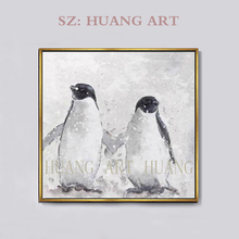 Excellent Artist Hand-painted High Quality Funny Animal Penguin Oil Painting on Canvas Antarctica Animal Penguin Oil Painting 2024 - buy cheap