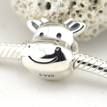 Fits Pandora Charms Bracelets Cow Beads 925 Sterling Silver Jewelry Free Shipping 2024 - buy cheap