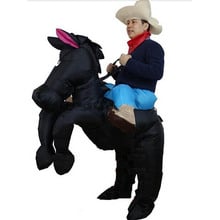 Black Horse Inflatable costume cowboy christmas costume Cosplay Costume for Carnival Rider Cowboy halloween costumes for men 2024 - buy cheap