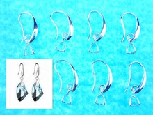 Free Ship DIY Wholesale 10X Lot Jewelry Findings 925 Silver colorColor Earring Bail Pinch Smooth Hook Ear Wires For Fine Crystal 2024 - buy cheap