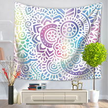 Tapiz de Mandala indio pintado, diseño de plumas, tapices para colgar en la pared, colcha, toalla de playa, decoración de estera de Yoga Bohemia arcoíris 2024 - compra barato