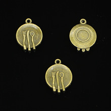 120 pcs Antique Bronze Plated kitchen tableware fork spoon Charms for Jewelry Making DIY Handmade 15mm 2024 - buy cheap