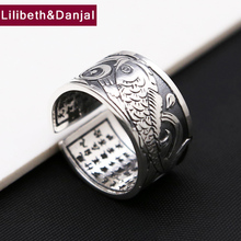 Anillo de plata esterlina 999 para hombre y mujer, sortija ajustable con diseño de Buda, corazón budista, Sutra, regalo de Navidad, joyería fina, 2021 FR68 2024 - compra barato