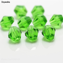 Isywaka 38pcs Green Color 8mm Bicone Austria Crystal Beads charm Glass Beads Loose Spacer Bead for DIY Jewelry Making 2024 - buy cheap