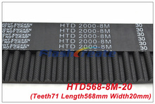 5pcs HTD8M Belt 568 8M 20 Teeth=71 Length=568mm Width=20mm 8M Timing Belt Rubber Closed-Loop Belt 568-8M S8M Timing Pulley 2024 - buy cheap
