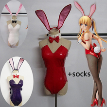 Sexy Bunny Girl Cosplay Costume Jumpsuit one-pieces Saenai Hiroin no Sodatekata Eriri Spencer Sawamura PU Suit Halloween sock 2024 - buy cheap