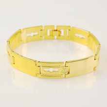 Pulsera de cadena de oro de 24K para mujer, brazalete elegante chapado en oro amarillo, accesorios de joyería 2024 - compra barato
