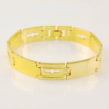 24K Gold Plating Elegant Luxury Band Chain Bracelet Yellow Gold Color Bracelets for Women Pulseira Accessories Jewelry Gift 2024 - buy cheap