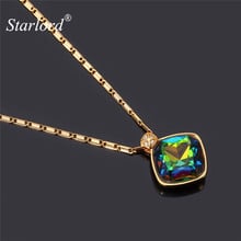 Starlord Crystal Necklace Pendant Austrian Rhinestone Gold Color Mystic Colorful Fancy Stone Jewelry For Women P344 2024 - buy cheap