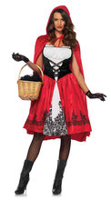 Fairy Tale Little Red Riding Hood Costume Sexy Robe Lady Embroidery Sexy Halloween Costumes for Women cosplay Party Dress+Cloak 2024 - buy cheap